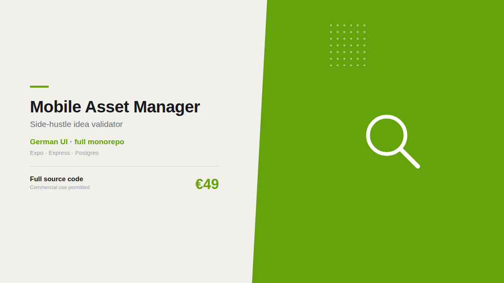 Mobile Asset Manager – digitales Produkt von Marco Loos